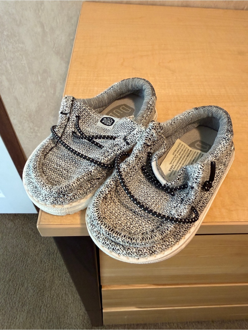 Hey Dude Toddlers Wally Knit Slip-On Shoes - Gray and Black